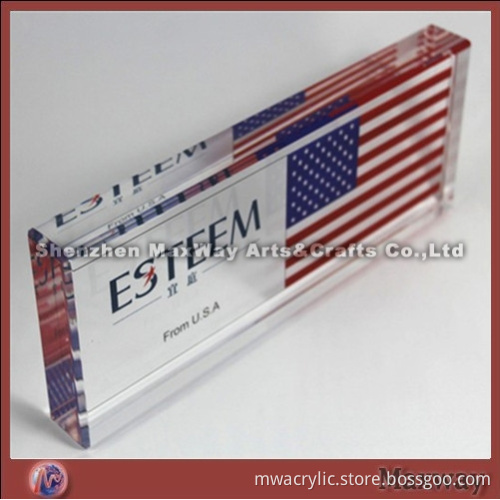 Rectangle Polished Bevel Acrylic Trophy/Paperweight/Pressie with your Card in It